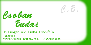 csoban budai business card